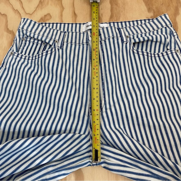 Reformation Stretch Flood Wide Leg Jeans in Fiji Stripe - Picture 9 of 10